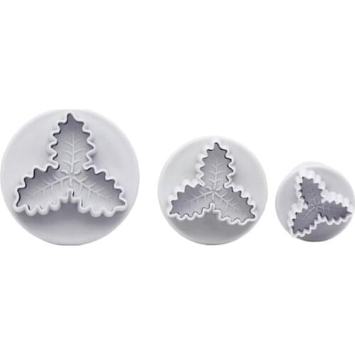 3 Pcs Cookie Mold Set Kitchen Baking Diy Tools Leaf Mould Dessert Decoration Fondant Cake Accessories Family