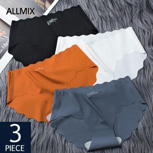 ALLMIX 3Pcs/lot Sexy Womens Seamless Sport Panties Set Underwear Comfort Female Fashion Briefs Low Waist Underpants Lingerie