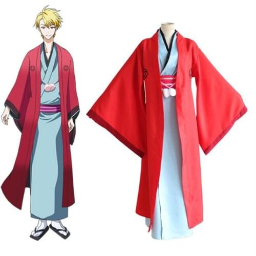 Anime Fukigen Na Mononokean Cosplay Costume The Morose Mononokean Haruitsuki Cosplay Costumes Abeno Red Kimono Full Sets Party