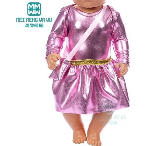 Doll Clothes Three-piece sequined ballet skirt for 43 cm toy new born doll baby 18 Inch American doll Our Generation