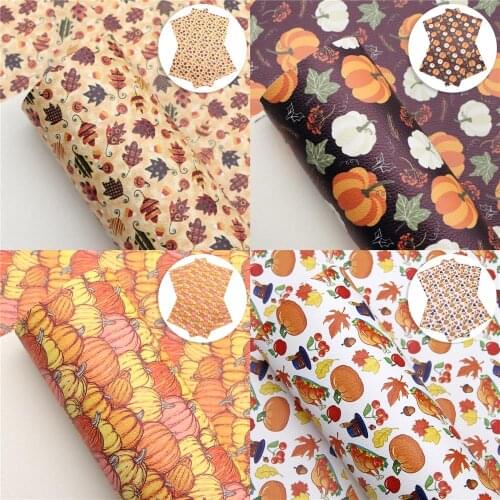 Autumn Lychee Faux Leather Sheets Thanksgiving Day Vinyl Fabric For Bow-knot Bags Wallet Earring Scrapbook DIY ,1Yc20553