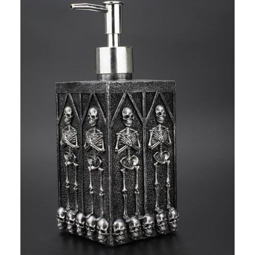 460ml skull Shampoo Bottle Bathroom Shower Gel Refillable Soap Bottles Wash Hair Conditioner Press Dispenser