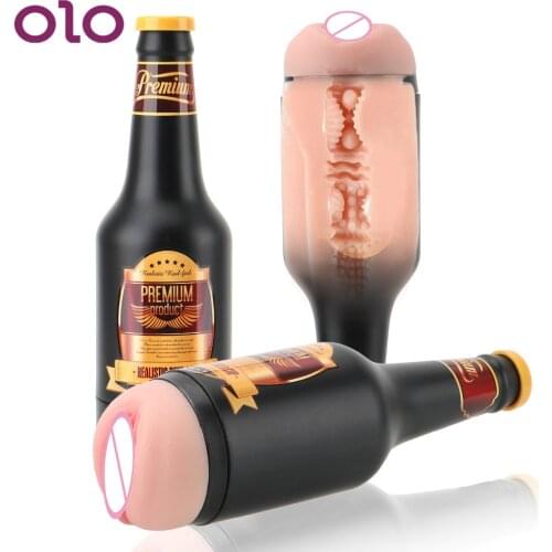 OLO Manual Male Masturbator Portable Beer Bottle Soft Ora Pussy Real Vagina SexToys Erotic Adult Toy Sex Toys for Men Gift