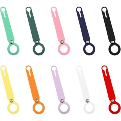 Soft Silicone Protective Loop Case For Apple Airtag Locator Tracker Hangable Anti-lost Keychain Protector Cover for Air Tags