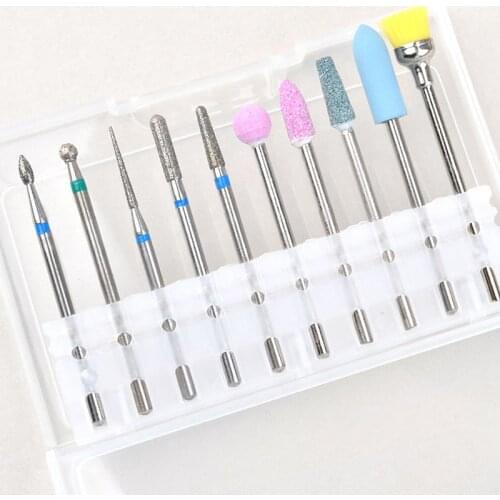 10pcs/sets ceramic carbide nail drill bits kits milling cutter electric file manicure pedicure drill machine Accessory