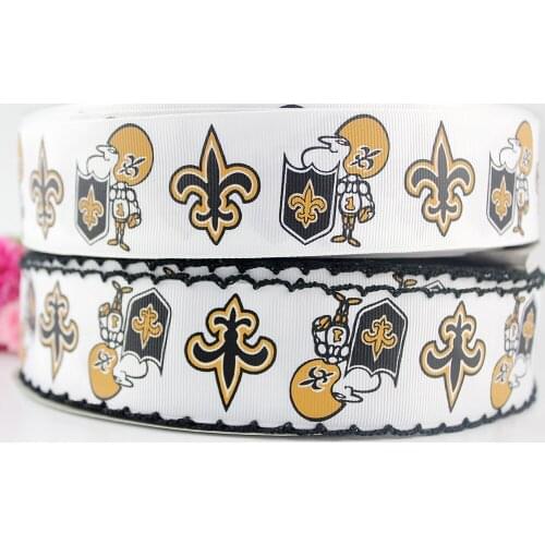 Newest black wired printed grosgrain ribbon 38mm shield patterned polyester webbing DIY craft wedding decor band 20 yards