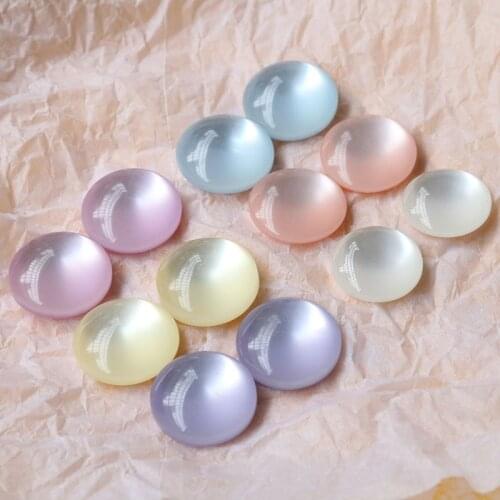 Wholesale 50pcs/lot 18mm color print geometry rounds shape flatback resin beads diy jewelry earring/garment accessory