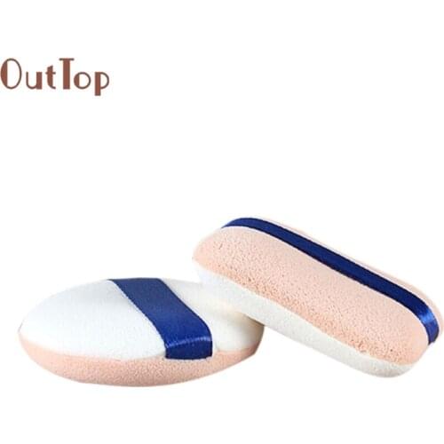 OutTop Best Deal New Pro Beauty 2PCS Makeup Foundation Beauty Cosmetic Facial Face Sponge Powder Puff Borla para empolvarse 1127