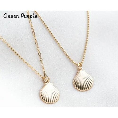 Shell Pendants Necklace Handmade Ball Chain Jewelry Gold Wrap Collier Femme Boho Chocker Kolye Necklace