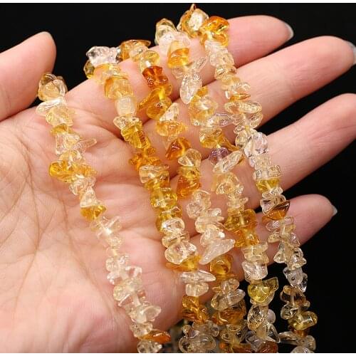 Natural Citrines Crystal Stone Beads Freeform Chips Gravel Beads for Party Gift DIY Necklace Bracelet Jewelry Making 40cm