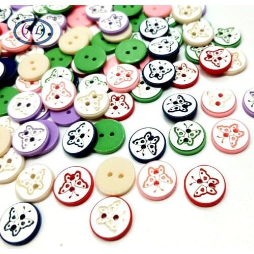 HL 11MM Butterfly Resin Buttons Mixed 30/50/100PCS Skirt Garment Sewing Accessories DIY Scrapbooking