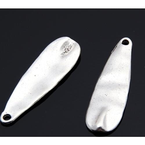 20pcs Silver Color Ellipse Shaped Blank Charms Irregular Geometry Pendant Jewelry Making DIY Handmade Craft Accessories A3456