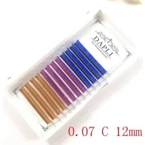 Rainbow Colored 0.07mm J/B/C/CC/D/DD curl 8-14mm12 Lines Natural Individual False Eyelash Extension Eye Lashes wimperextensions