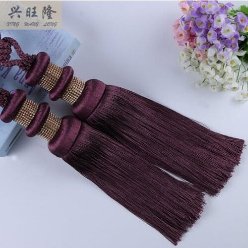 XWL 1 Pair Crystal Beads Balls Curtain Hanging Belt Curtain Accessories Strap Tassel Tiebacks Buckle Strap Home Textile Decor