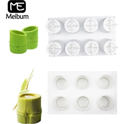 Meibum Bamboo Cup Shape Silicone Cake Mold Chocolate Mousse Jelly Baking Tools French Dessert Pastry Tray Cupcake Mould