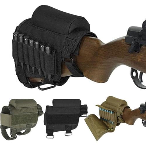 Tactical Buttstock Bullet Bag Adjustable Military Airsoft Rifle Cartridges Accessories Bag Outdoor Hunting Gun Bullet Pouches