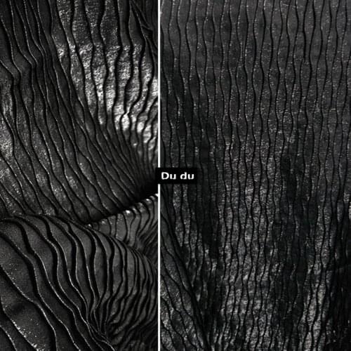 50*145cm Fold Texture Clothing Fabric Waves Water lines Type Geometric Fabric Tiny light Creative Fabric DIY