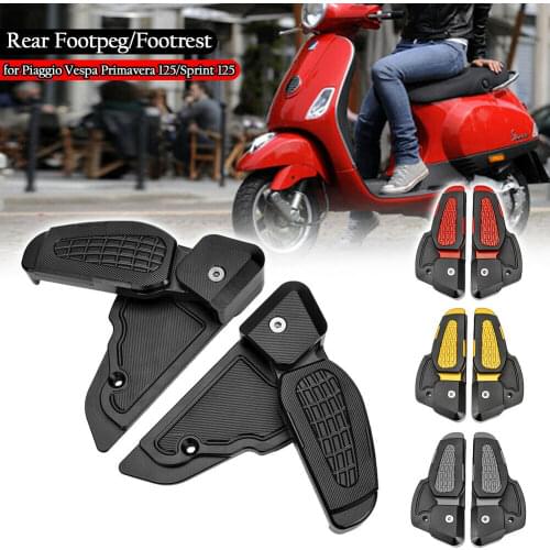 Rear Foot Rests Passenger Extensions Extended Footpegs Adapter For 2017-2020 18 Vespa Prima 125 150 SPRINT Primavera Footrests