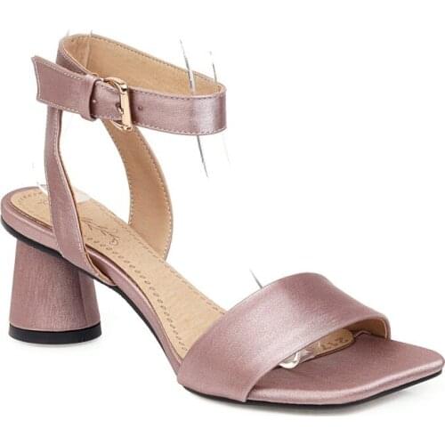 Plus Size Simple chunky sandals high heels sandals women shoes woman summer ladies