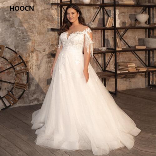 HERBURNL Gorgeous Princess Ball Gown Wedding Dress Lace Appliques Scoop Long Sleeves Robe De Mariee Abiti Da Sposa