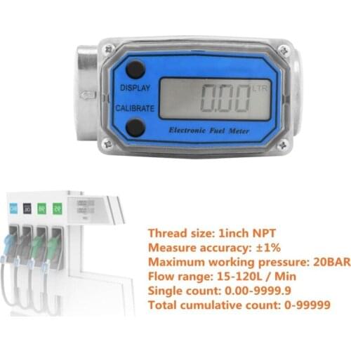 1″ Digital Turbine Flow Meter,Gas Oil Fuel Flowmeter,Pump Flow Meter 203C