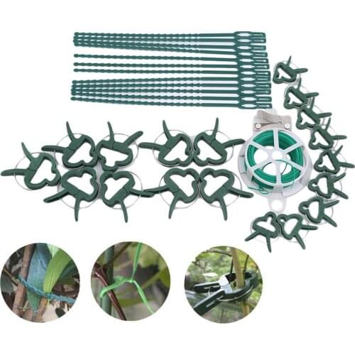 31Pcs Plastic Plant Support Clips Adjustable Cable Ties Binder Twist Wire Garden Grafting Tool Set Farmer Tool