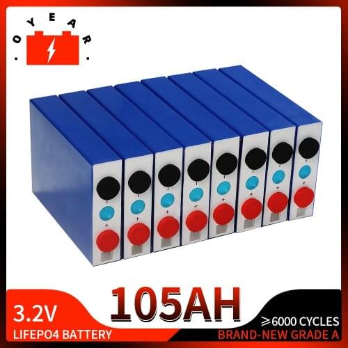16PCS Original 3.2V 105AH not 135AH LiFePo4 Battery Lithium iron Cell for 12V 24V 48V EVE RV solar energy storage EU US TAX FREE