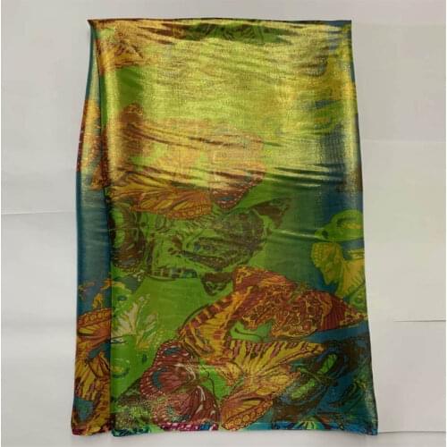 2021 Fashion High Quality African Soft Metallic Silk Fabric Suitable For Women Dress Sewing Materials 5 Yards! F66232