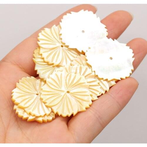 2021New Natural SeaWater Flower-shaped Golden Shell Pendant Beads Crafts Exquisite Making DIY Necklace Bracelet Anklet Jewelry