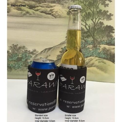 250pcs/lot Small Size Colorful Can Coolers Neoprene Stubby Holder Custom Design For Beer Cooler Cans With Solid Base Coaster