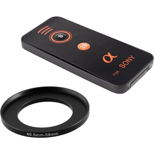 2 Pcs Camera Accessories: 1 Pcs 40.5mm-58mm Metal Step Up Filter Ring Adapter & 1 Pcs Remote Control IR Wireless