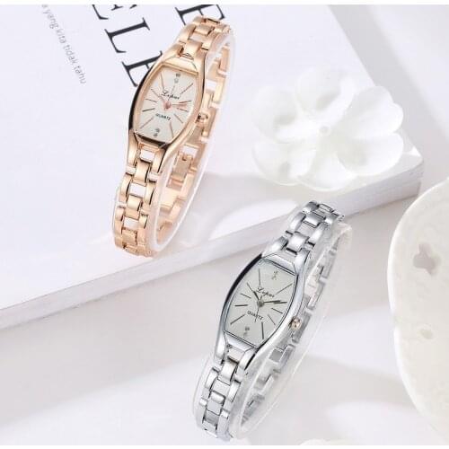 Fashion Creative Women Stainless Steel Rhinestone Quartz Wrist Watch Simple Watch Strap Pin Buckle Ladies Clock Zegarek Damski
