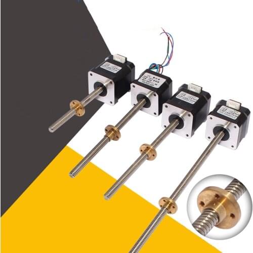 Cheap Linear stepper motor NEMA 17 stepper motor with lead screw Tr8*2 Tr8*4 Tr8*8 100mm 200mm 300mm
