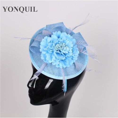 Imitation Sinamay Wedding Fashion Headwear Charming Fascinator Hats Elegant Party Headpiece Headband With Flower Accessories