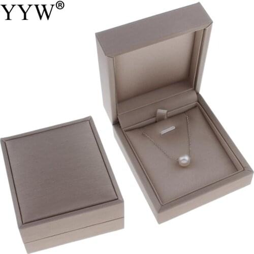 2019 Solid Color Elegant Jewelry Gift Box Earring Necklace Boxes Display Packaging Women Grey Cardboard Jewelry Box