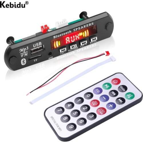 Kebidu Wireless Bluetooth MP3 WMA Decoder Board Car WMA Module Audio Speaker Support TF USB FM APE FLAC WAV APP Control Function