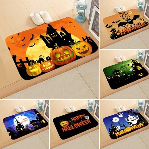 40*60cm Halloween Style Floor Mats Carpets Non-slip Bathroom Floor Mat Modern Household Carpet Horror Style Printed Carpets