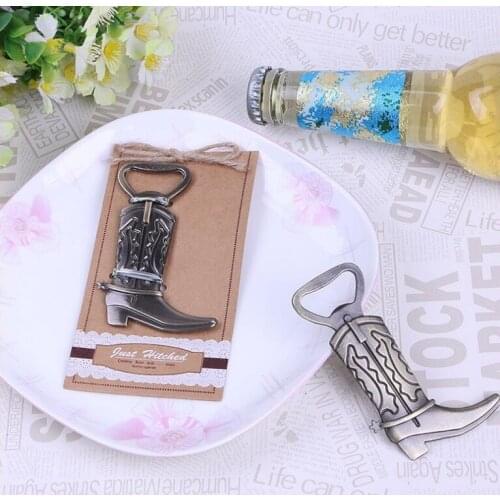 Creative Boot Bottle Opener Vintage Alloy Bronze Hitched Cowboy Boot Shape Beer Bottle Opener Gift 20pcs/lot