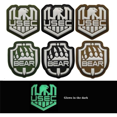 Bear USEC escapes from Takov surrounding Luminous rubber badge Hook & Loop patch PVC soft rubber armband