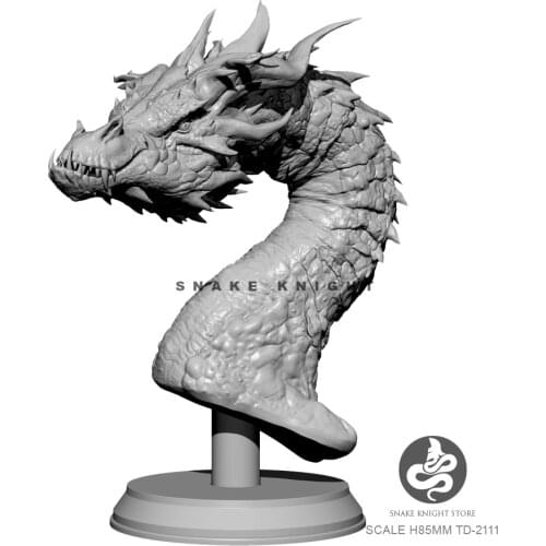 85MM Resin Kits Fire Dragon Bust Model Self-assembled TD-2111