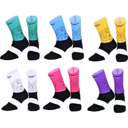 New Fabric Cycling Socks Professional Non-slip Men Women Bicycle Running Compression Sport Socks Anti Slip Hiking Climbing Socks