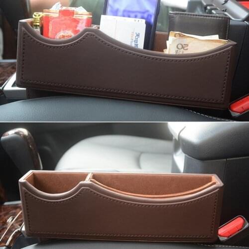 50% Hot Sales Seat Gap Filler Practical Large Capacity Faux Leather Cup Holder Console Organizer for BMW