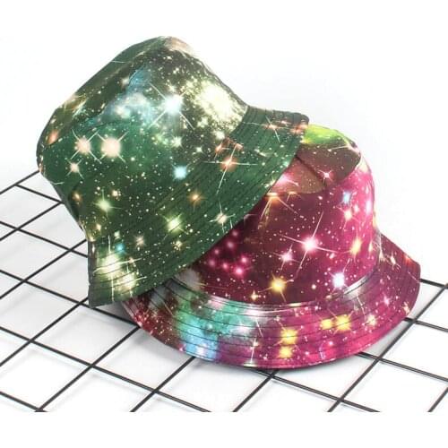 2019 outer space stars Bucket Hat Unisex printed Bob Caps Hip Hop Gorros Men Summer panama Caps Beach Sun Fishing Bucket Hat