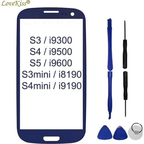 Front Panel For Samsung Galaxy S3 Neo S4 S5 Mini i8190 i9190 i9600 Touch Screen Sensor LCD Display Glass Cover Replacement Tools