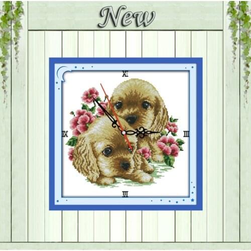 Lovely Dogs animal home decor painting counted print on canvas DMC 14CT 11CT Chinese Cross Stitch Needlework Set Embroidery kits