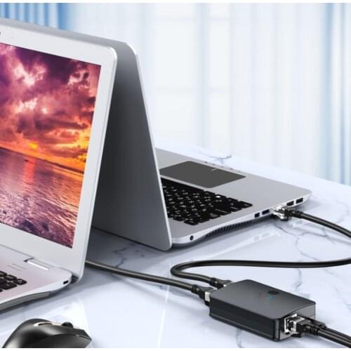 2 Port Switcher RJ45 Network Switch Ethernet Network Box Switcher Dual 2 Way Port Manual Sharing Switch Adapter HUB