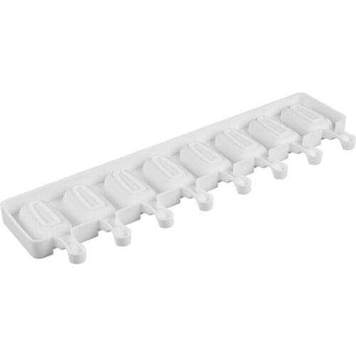 8 Cavity Ice Cream Silicone Mold DIY Molds Ice Cube Moulds Ice Cream Maker Dessert Molds Tray With Popsicle Thick material