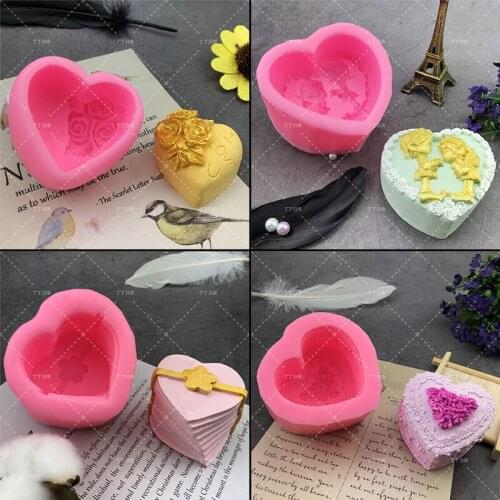 3D Various Love Shape Silicone Cake Mold Baking Heart Silicone Mould For Soap Cookies Fondant Cake Tools Cake Decorating