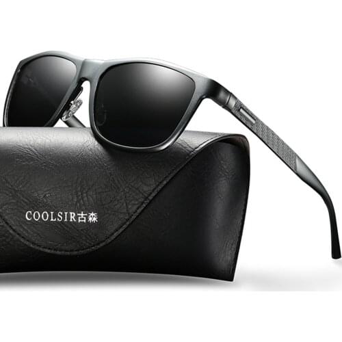 Women Retro Sunglasses Polarized Square Ladies Stylish Al-mg Black Frame Driving UV400 Proof Fashion Classic Sunglasses for Men