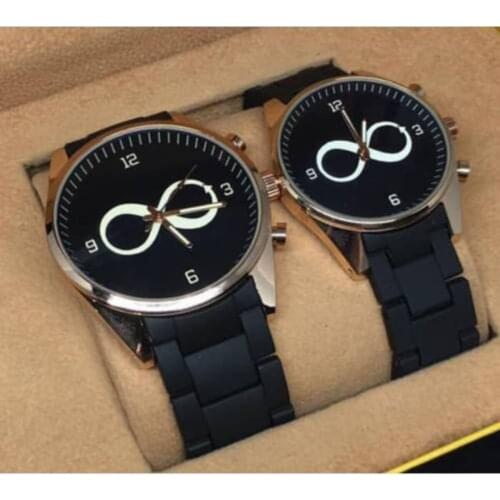 Sonsuzluk Temalı Çift Sevgili Saatleri Sevgiliye Hediye Erkek Bayan Saat Kombini Doğum Günü Hediyes